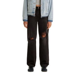 Levi's Premium Baggy Dad Black Loose Relaxed Size 24 x 30 Distressed Y2K